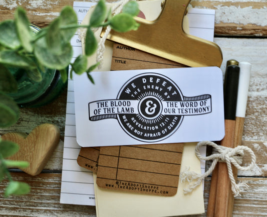 Blood of the Lamb + word of their testimony #TheAdoptShoppecard