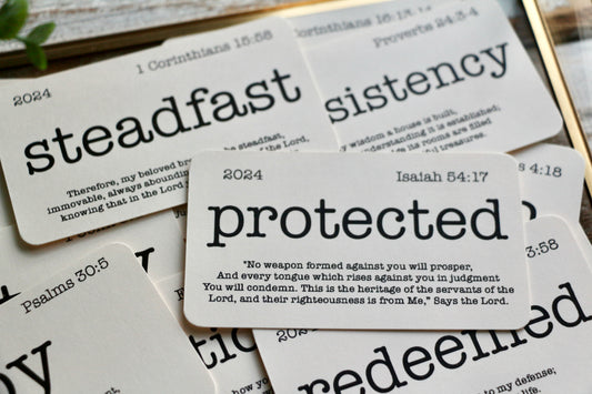 custom OLW (one little word) mini flashcard set of 5