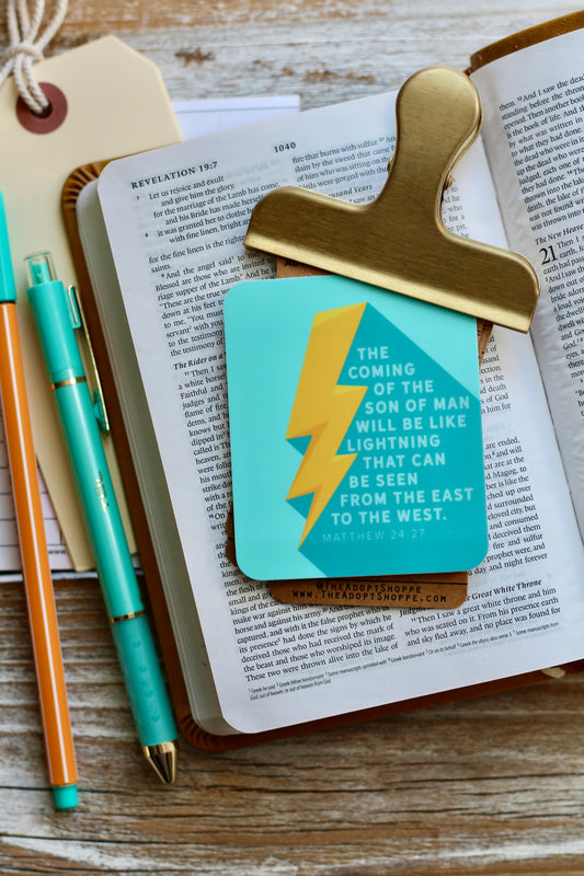 the coming of Jesus LIGHTNING (Matthew 24:27) waterproof vinyl sticker decal