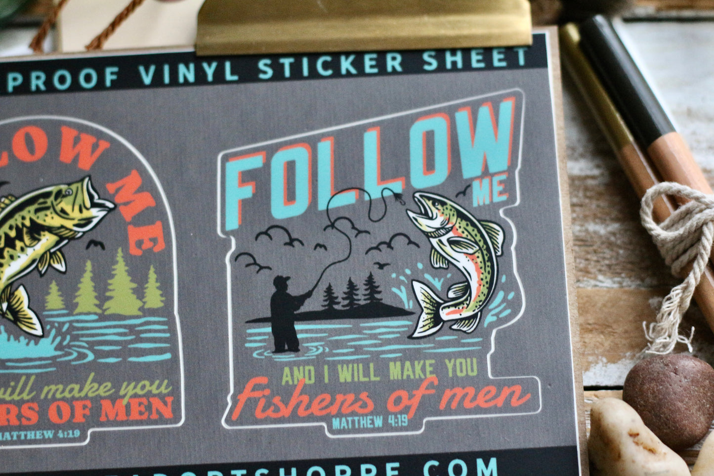 FISHERS OF MEN waterproof vinyl sticker decal sheet
