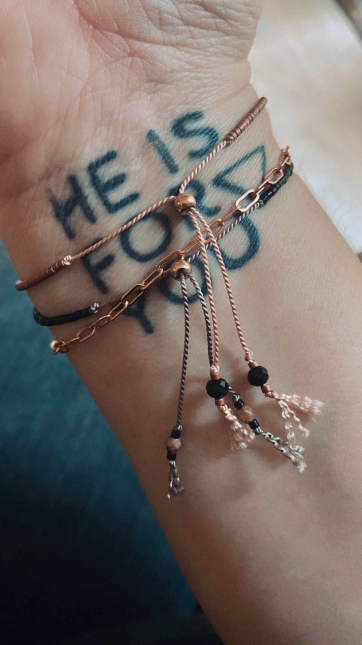 dainty silk cord adjustable beaded bracelet (green)