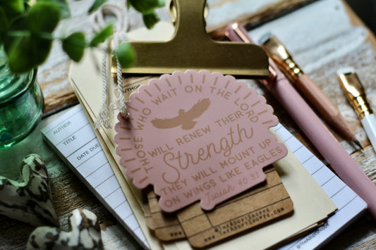 wait on the Lord - renew strength - eagle (Isaiah 40:31) waterproof vinyl sticker decal