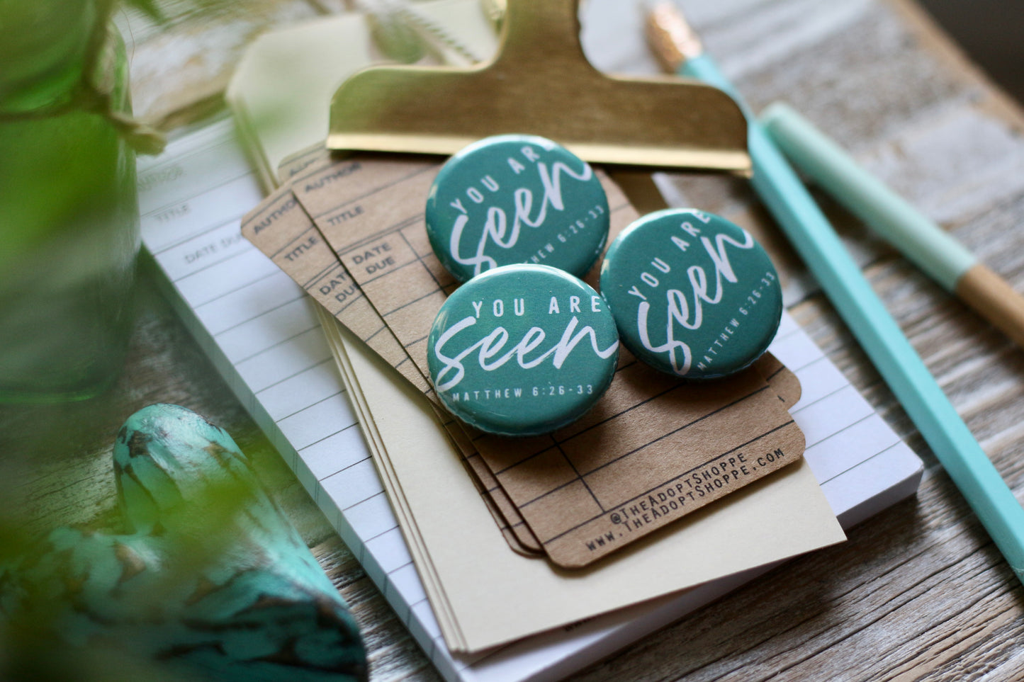 you are seen (Matthew 6:26-33) flair button pin / magnet / flat back