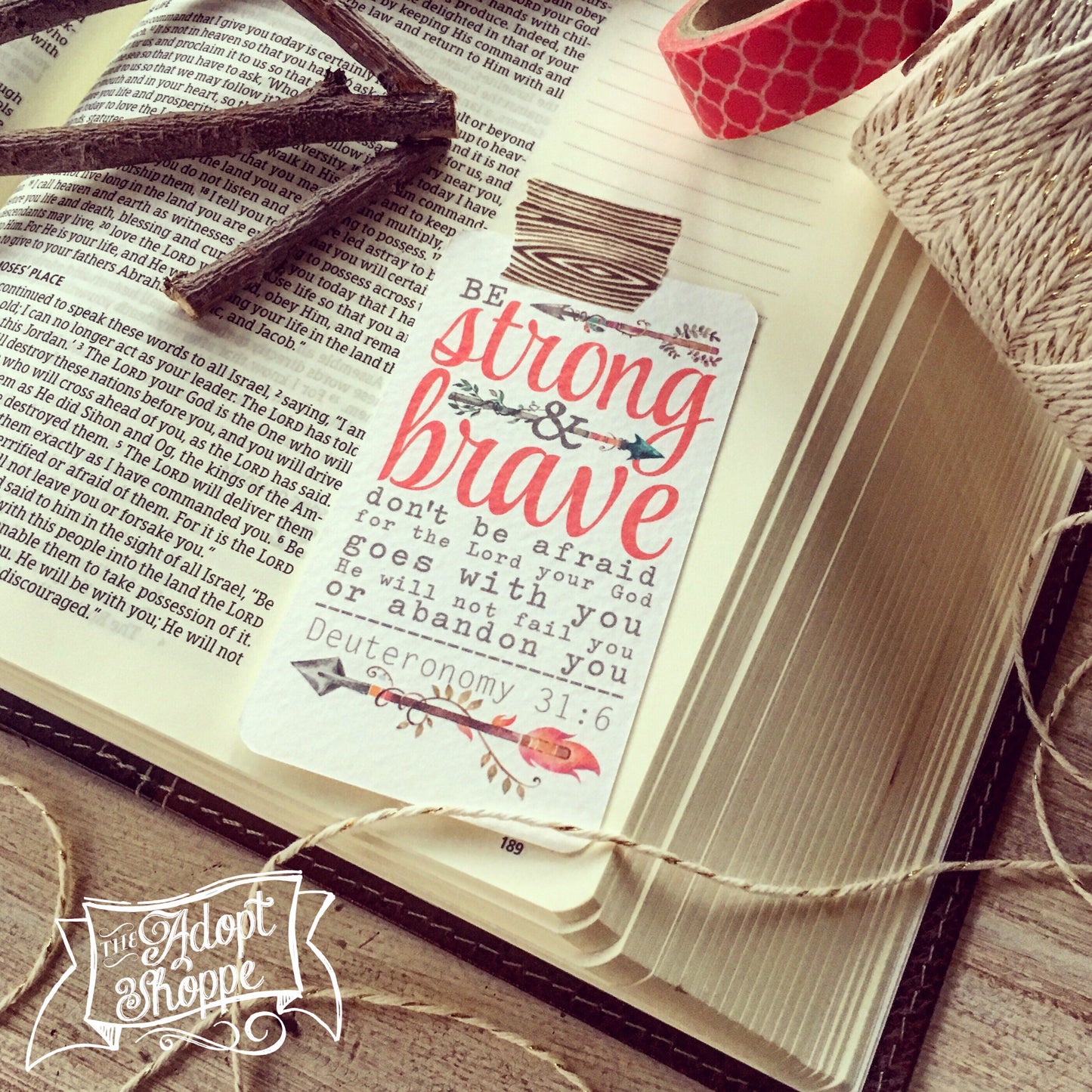 strong & brave (coral) #TheAdoptShoppecard