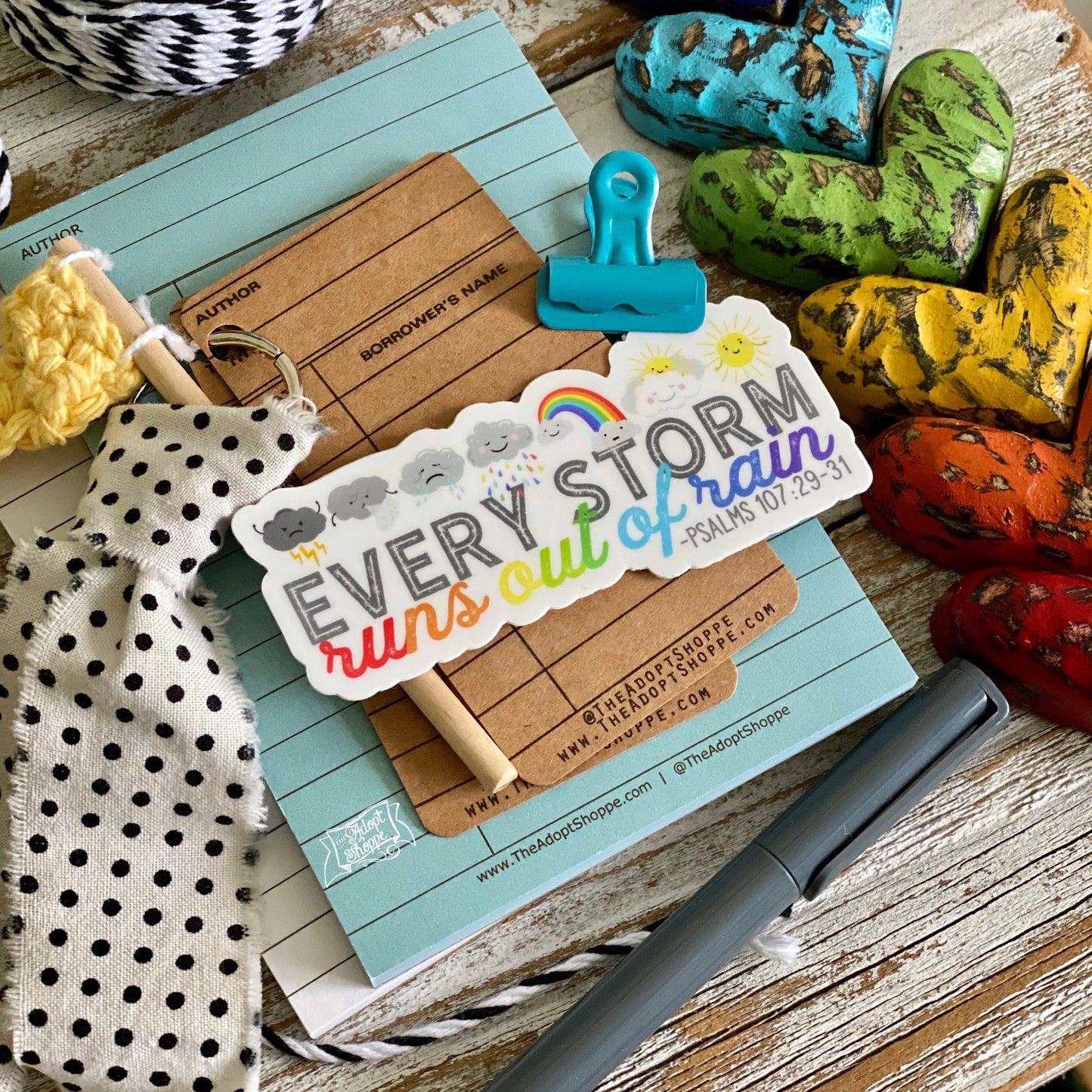 every storm runs out of rain (Psalms 107:29-31) vinyl sticker