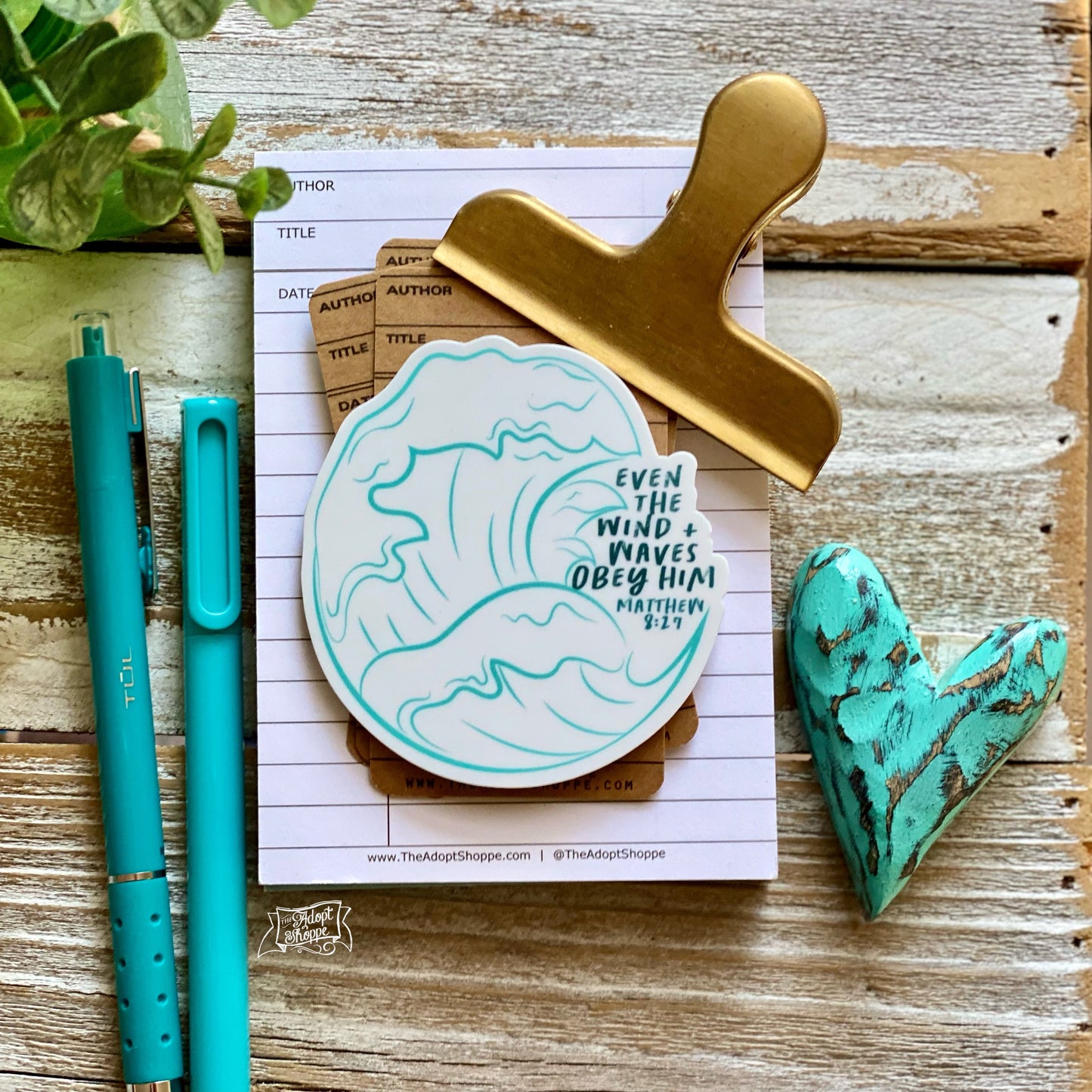 even the wind + waves obey Him (Matthew 8:27) vinyl sticker