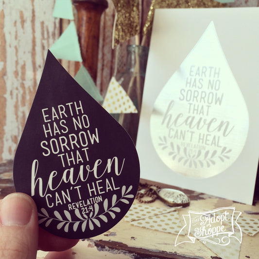 earth has no sorrow teardrop silver foil 5"x7" print
