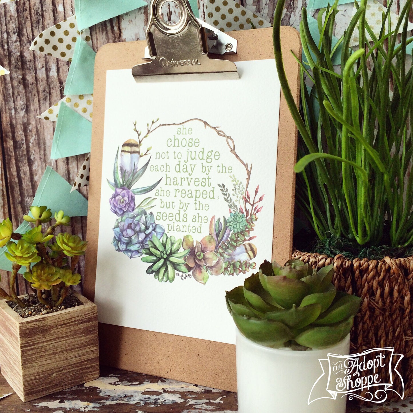 seeds she planted 5"x7" succulent print