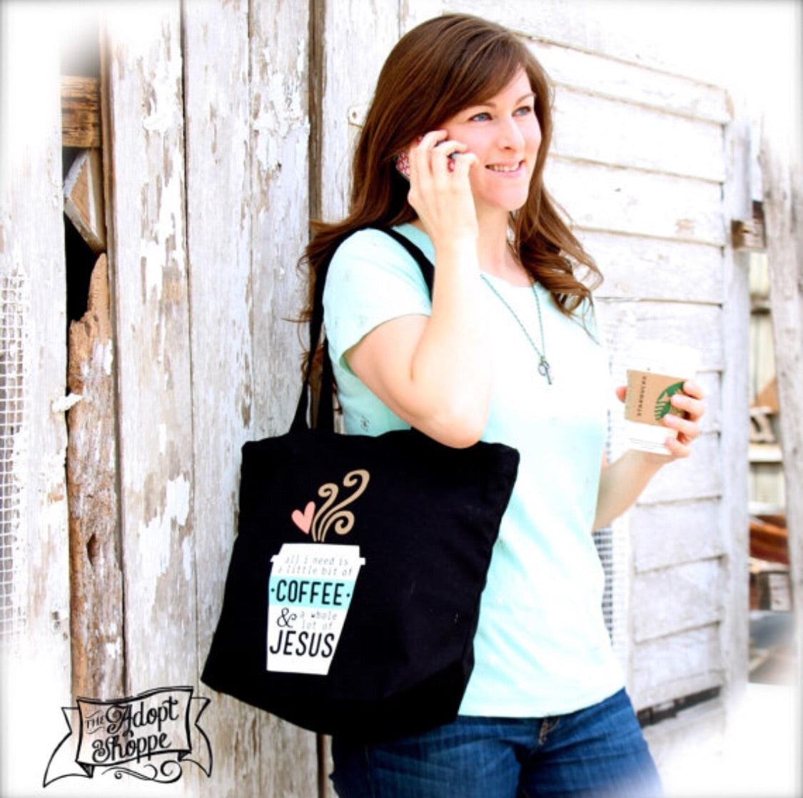 hope and a future Jeremiah 29:11 gold foil black fair trade tote bag