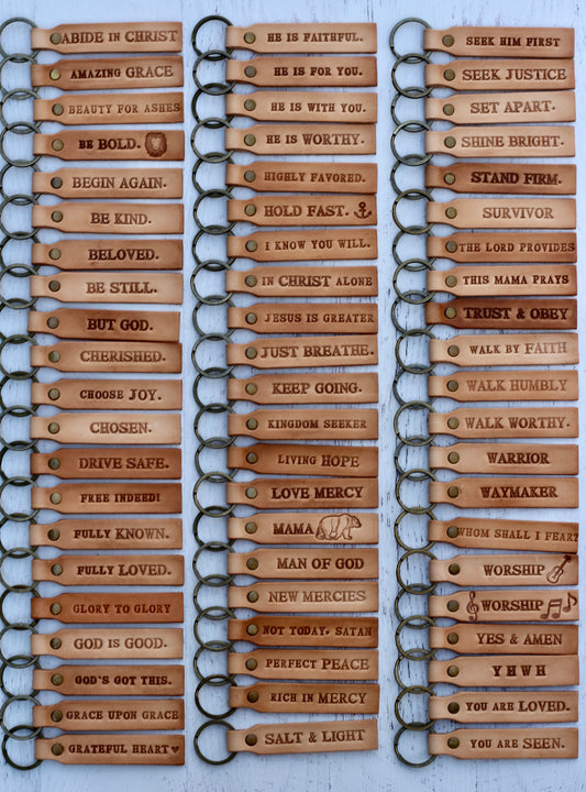 choose your leather keyring (camel/natural)
