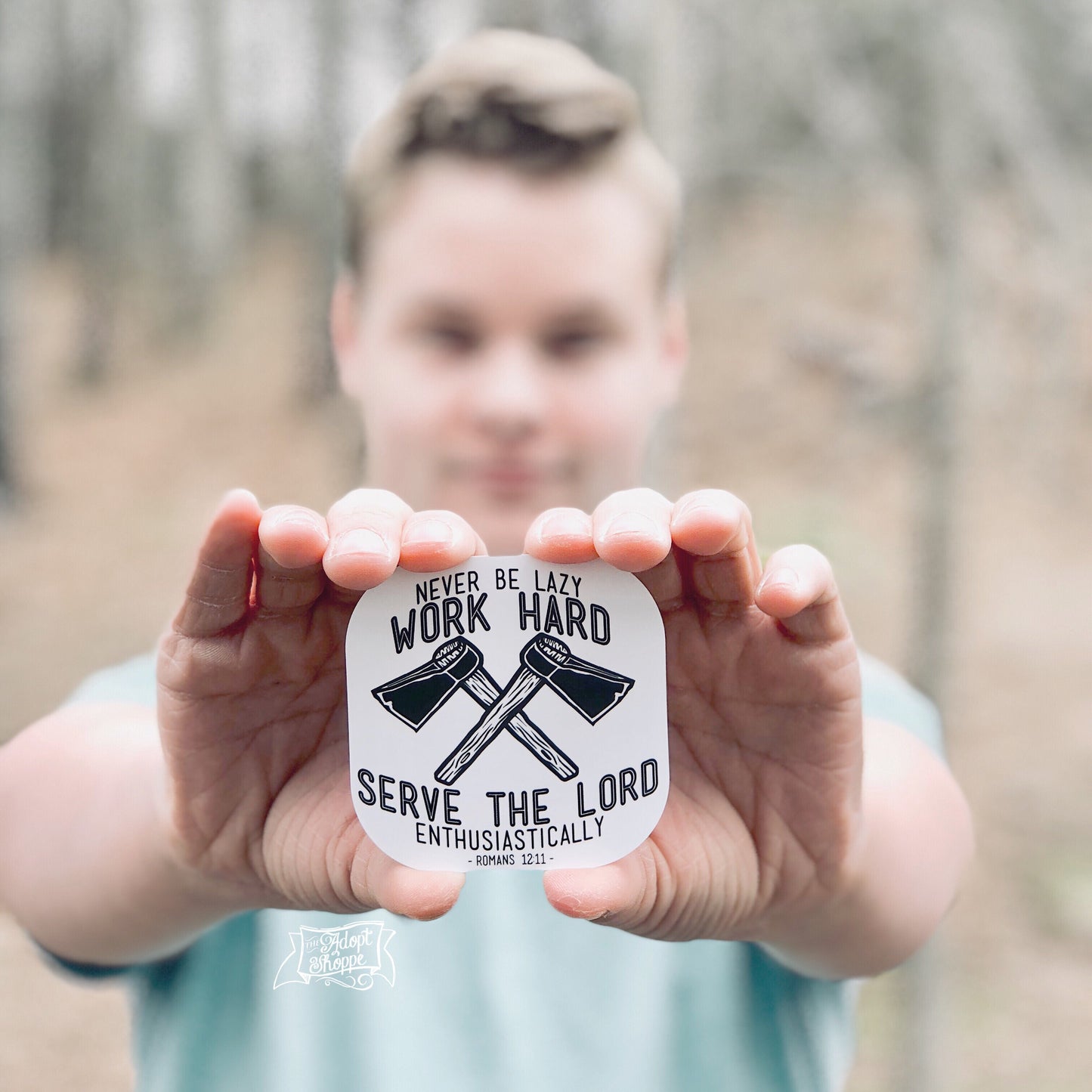 work hard -- serve the Lord (Romans 12:11) #TheAdoptShoppecard