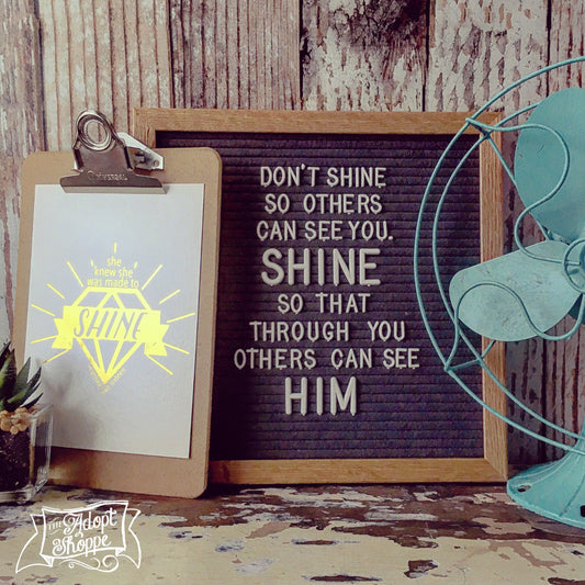 diamond made to SHINE gold foil 5"x7" print