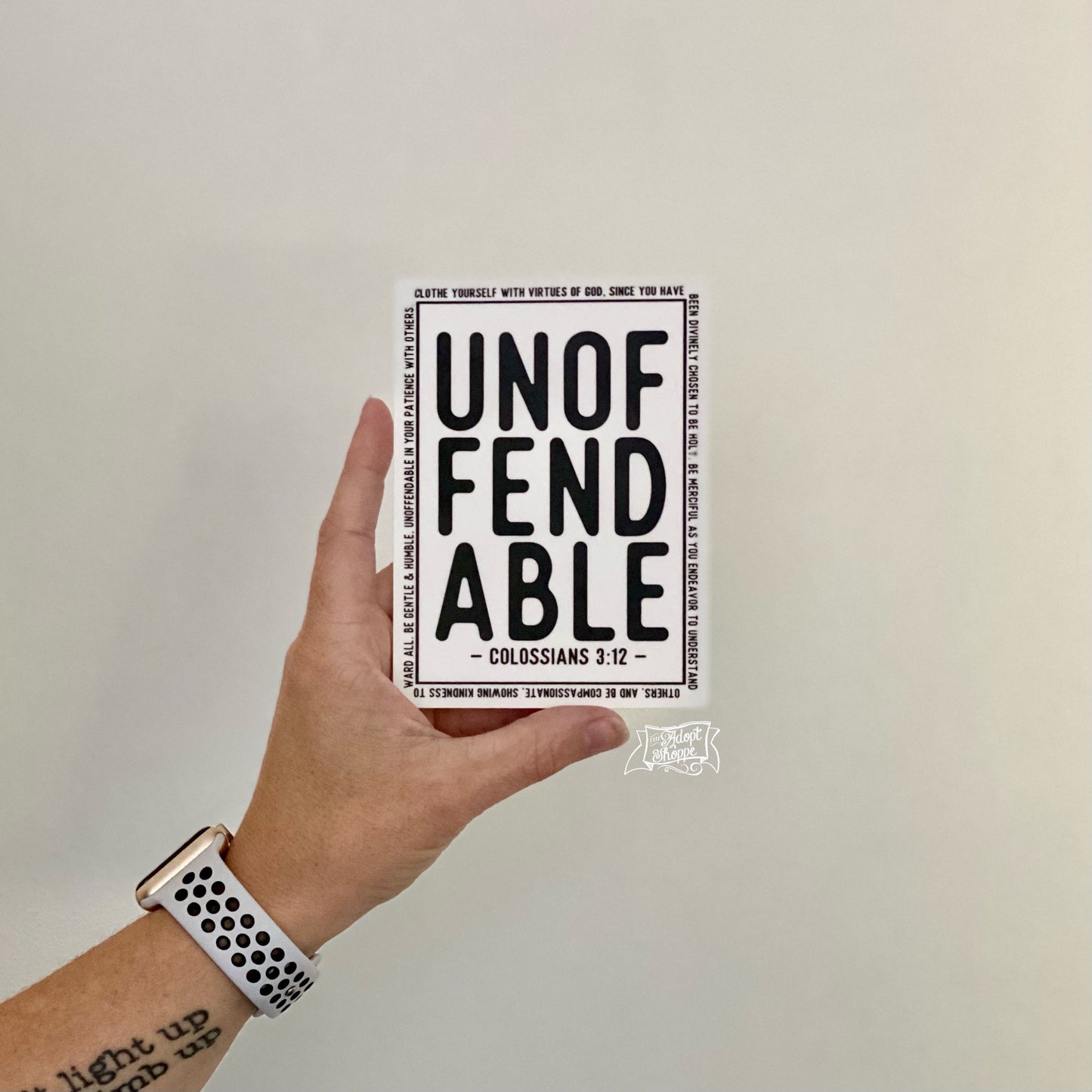 UNOFFENDABLE virtues of God (Colossians 3:12) XXL vinyl sticker