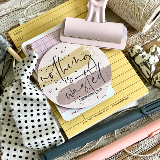 nothing is wasted (1 Corinthians 15:58) #TheAdoptShoppecard