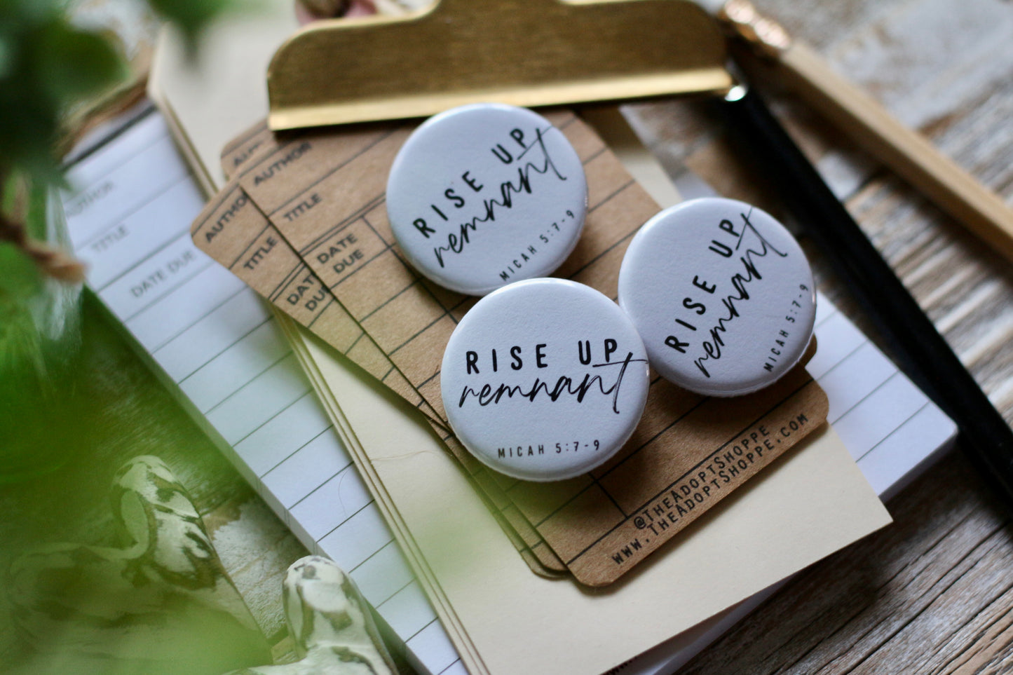 rise up remnant (Micah 5:7-9) flair button pin / magnet / flat back