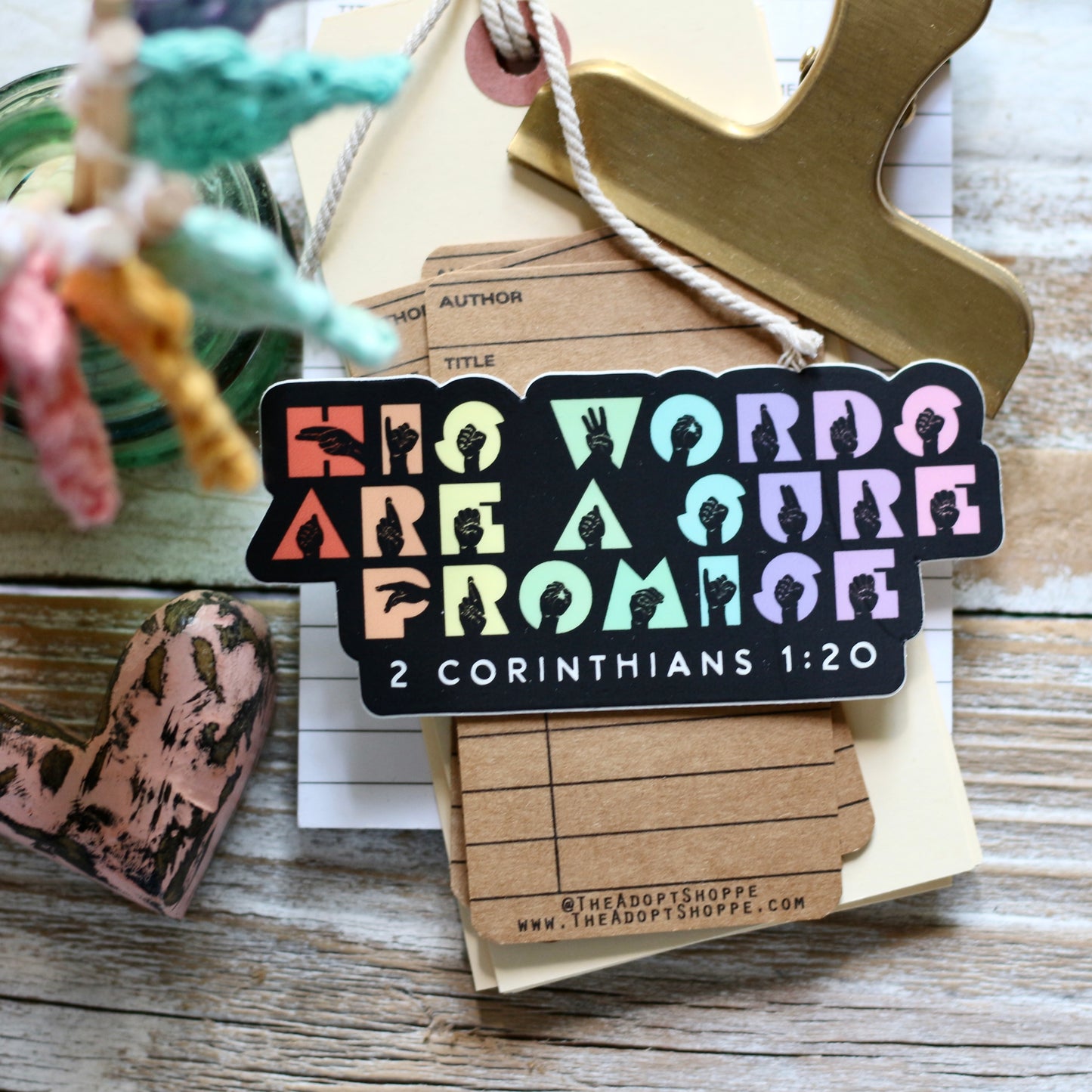 His words are a sure promise (2 Corinthians 1:20) sign language ASL finger spelling vinyl sticker