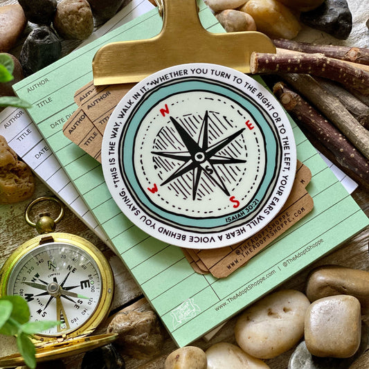 this is the way - walk in it — compass (Isaiah 30:21) vinyl sticker