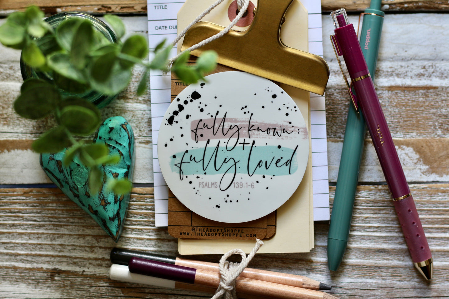 fully known + fully loved (Psalms 139:1-6) vinyl sticker