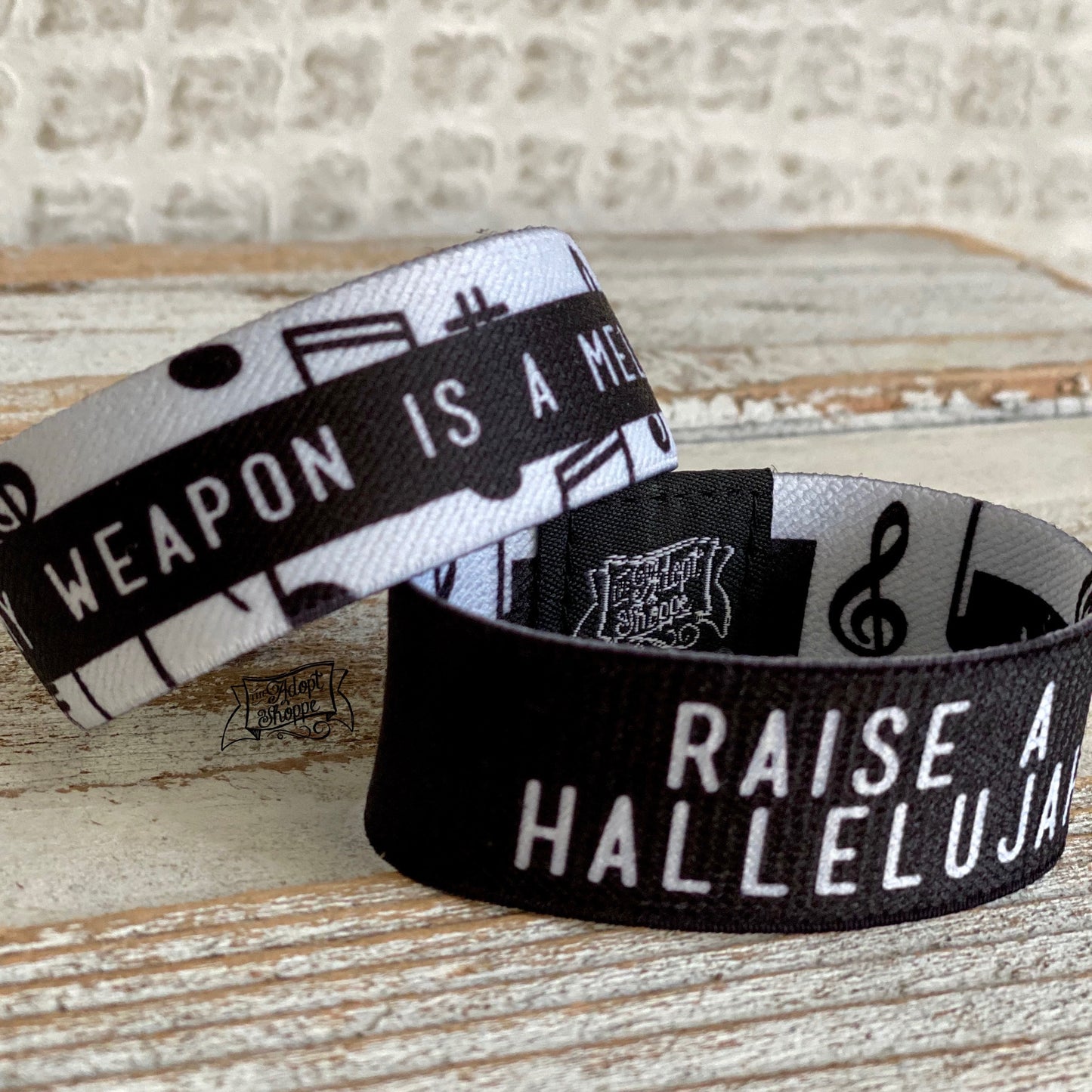 raise a hallelujah (my weapon is a melody) wristband bracelet