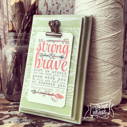 strong & brave (coral) #TheAdoptShoppecard