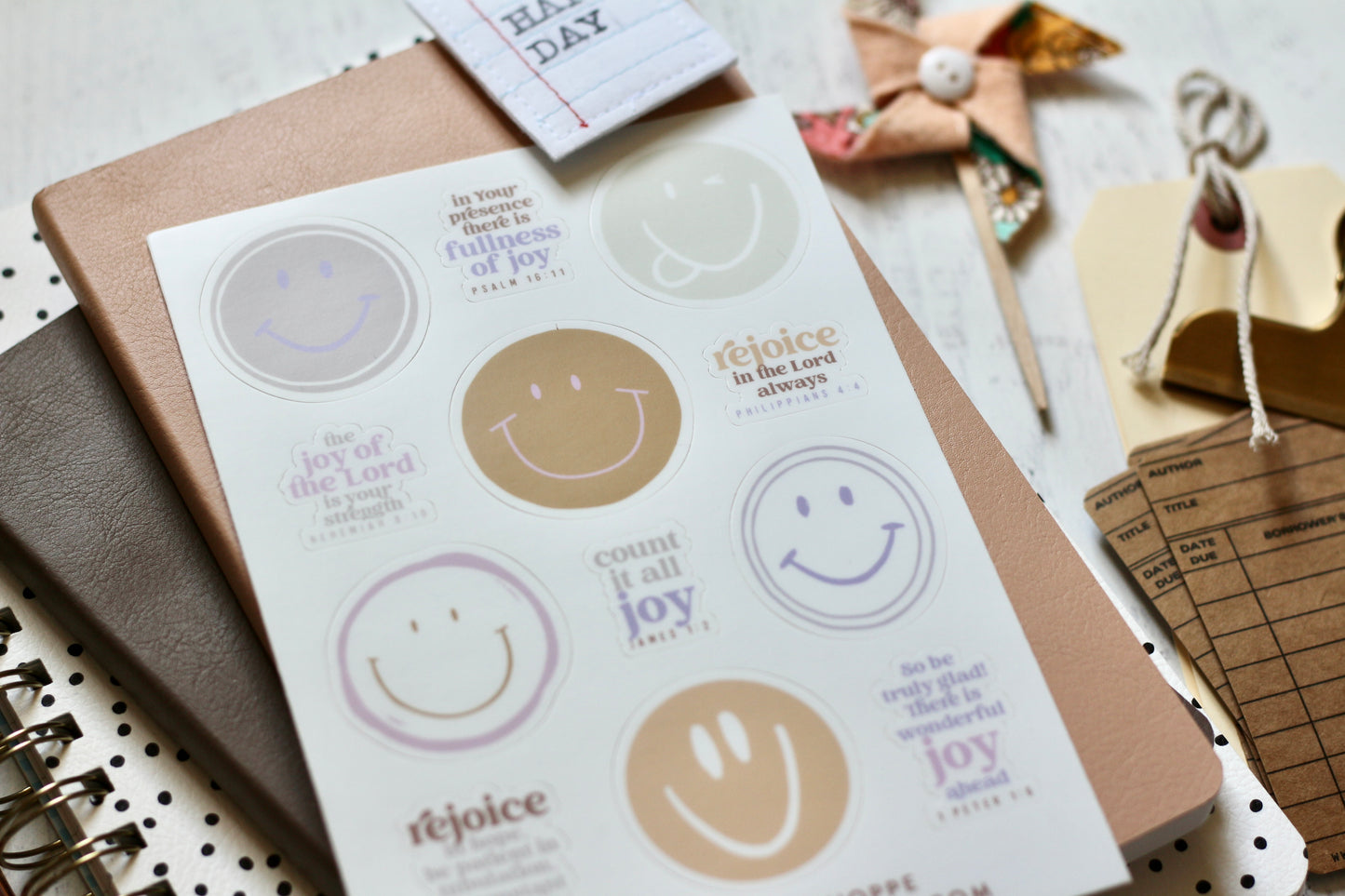 full of joy / rejoice waterproof vinyl sticker sheet
