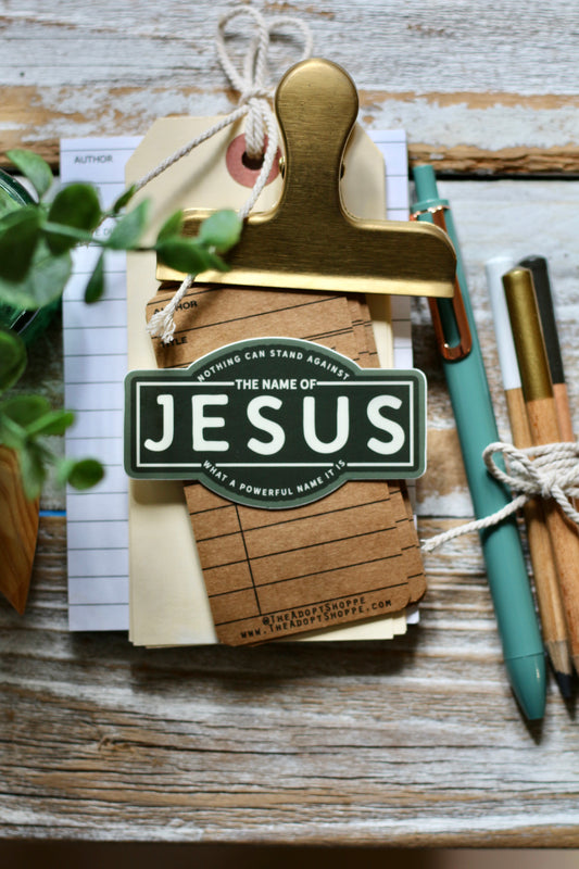 the name of Jesus vinyl sticker