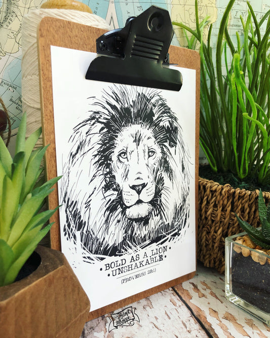 bold as a lion 5"x7" print