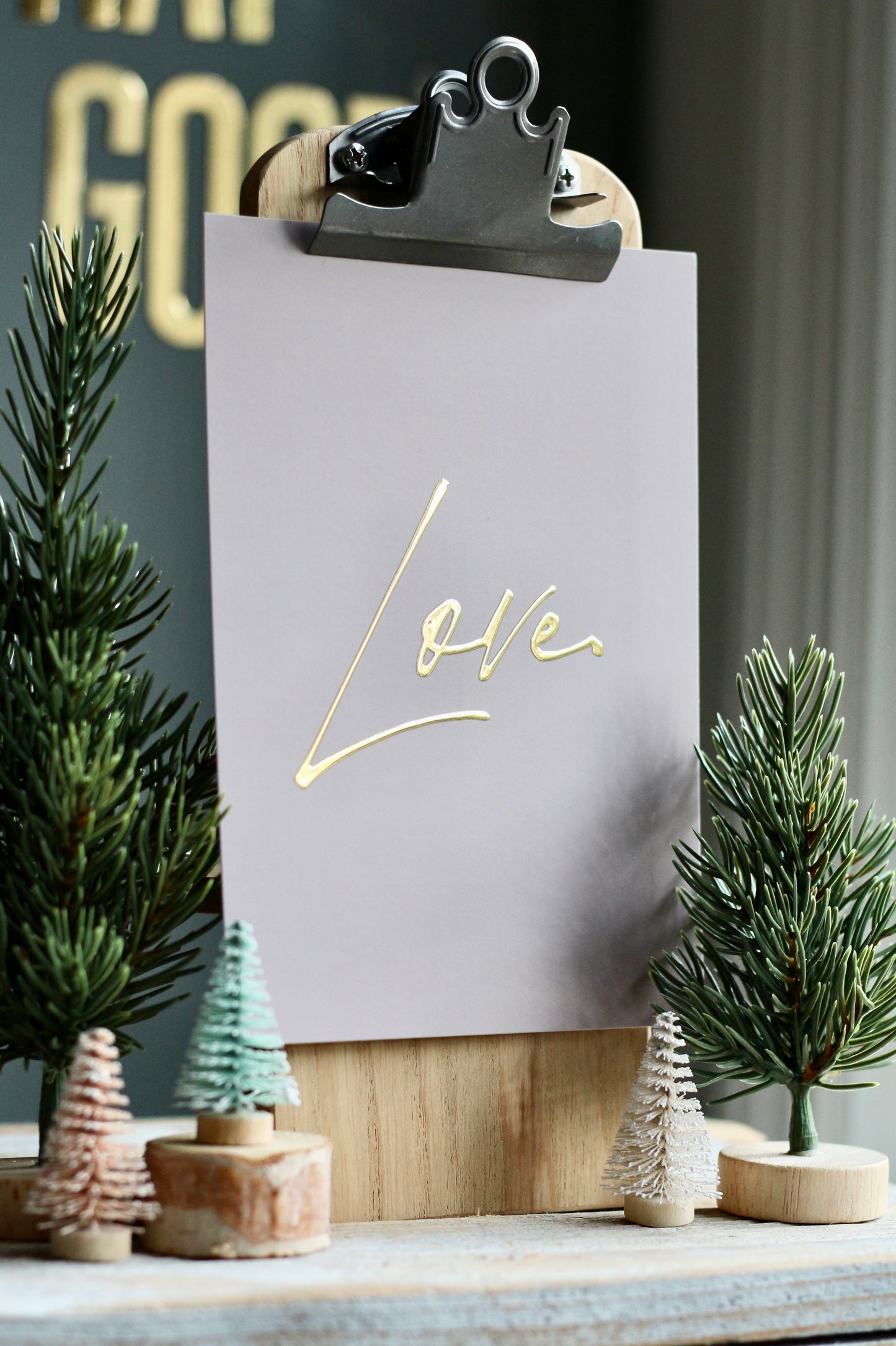 LOVE CHRISTMAS gold foil 5"x7" print