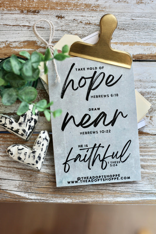 hope / draw near / faithful waterproof vinyl sticker decal sheet