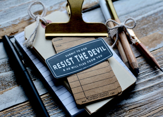 resist the devil & he will flee from you (James 4:7) waterproof vinyl sticker decal