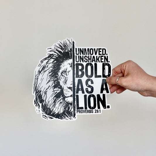 XXL bold as a lion (Proverbs 28:1) vinyl sticker