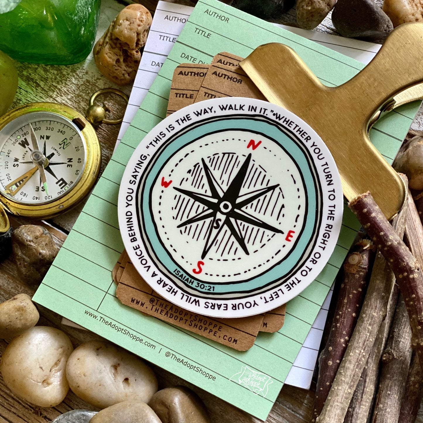 this is the way - walk in it — compass (Isaiah 30:21) vinyl sticker