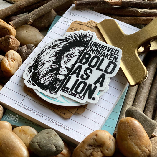 bold as a lion (Proverbs 28:1) vinyl sticker