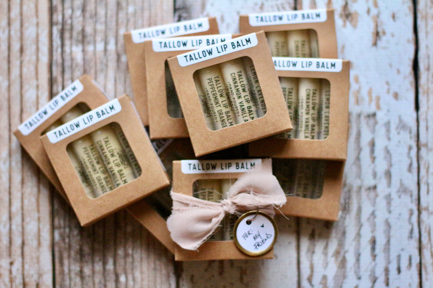 4 pack tallow lip balm (choose your flavors)