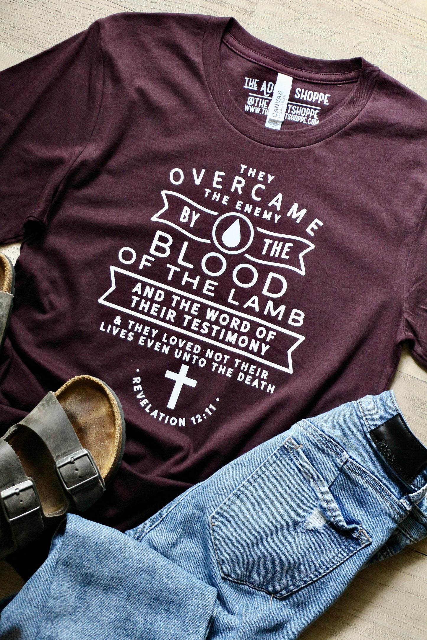 they overcame by the blood of the Lamb unisex cotton t-shirt