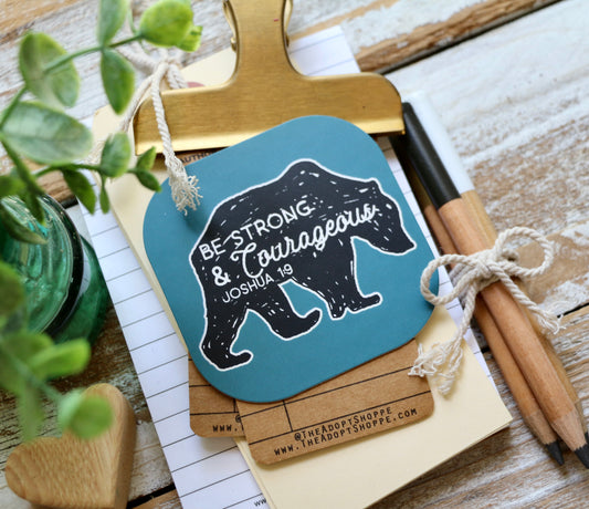 be strong & courageous (bear) #TheAdoptShoppecard