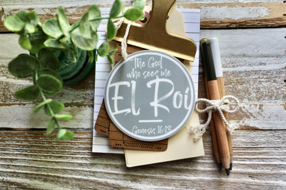 El Roi - the God who sees me (round) waterproof vinyl sticker decal