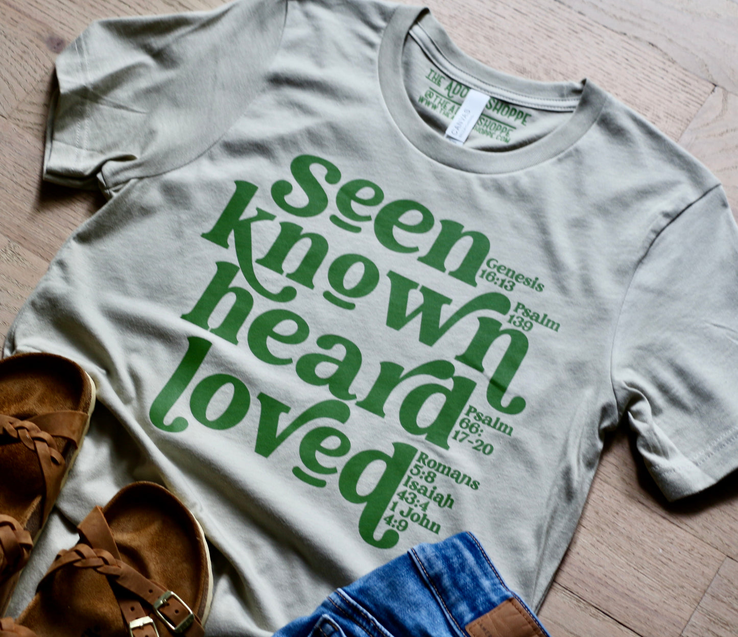 SEEN KNOWN HEARD LOVED unisex cotton t-shirt