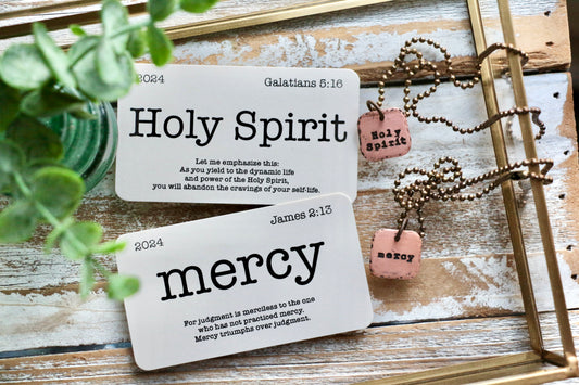 SMALL SQUARE custom OLW hand-stamped copper necklace with mini flashcard