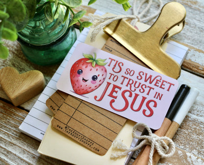 tis so sweet to trust in Jesus strawberry #TheAdoptShoppecard