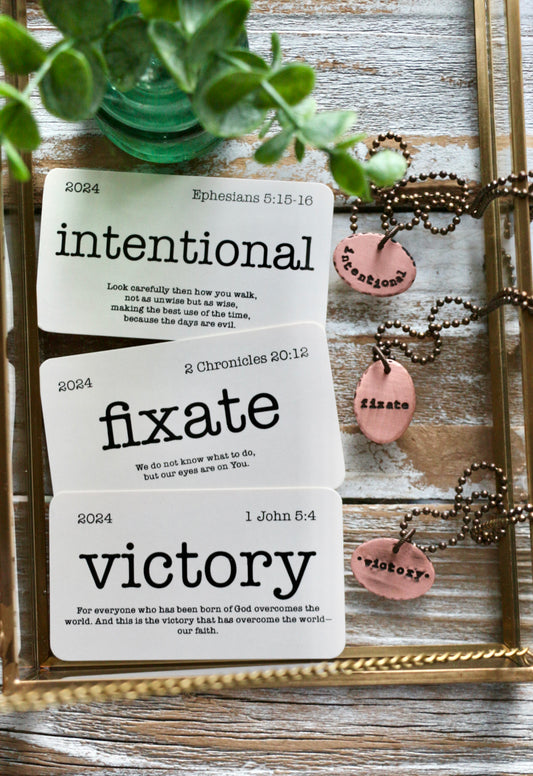 OVAL custom OLW hand-stamped copper necklace with mini flashcard