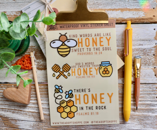 HONEY waterproof vinyl sticker decal sheet