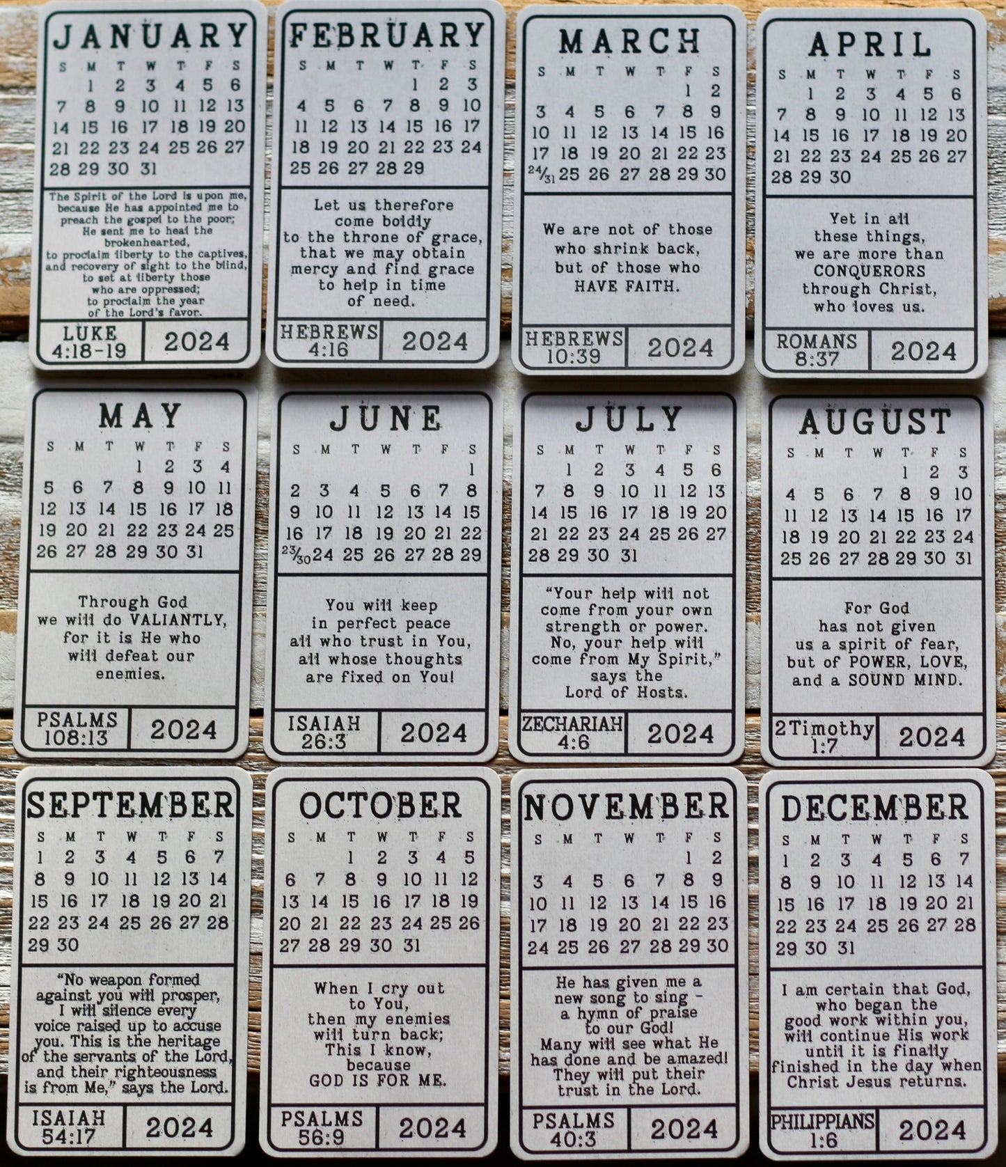 2024 mini calendar