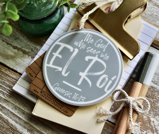 El Roi - the God who sees me (round) waterproof vinyl sticker decal