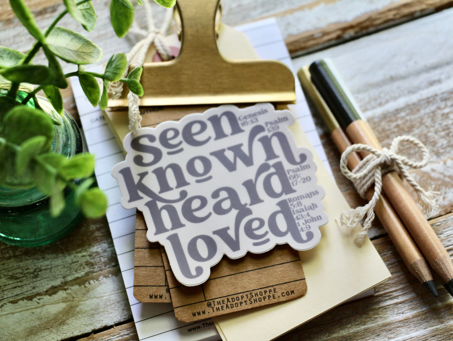 seen. known. heard. loved. waterproof vinyl sticker decal