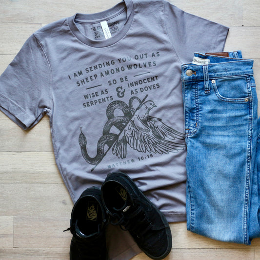 wise as serpents - innocent as doves unisex cotton t-shirt