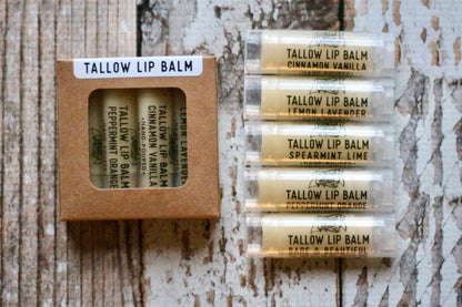 4 pack tallow lip balm (choose your flavors)