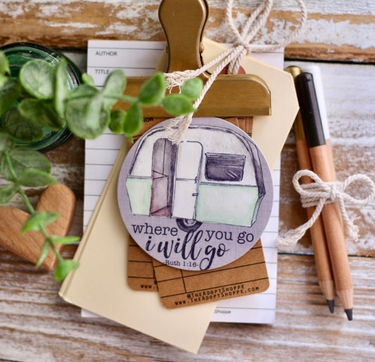 where you go I'll go vintage camper #TheAdoptShoppecard (green)