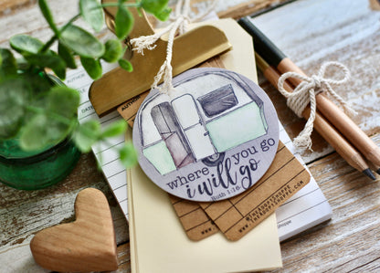 where you go I'll go vintage camper #TheAdoptShoppecard (green)