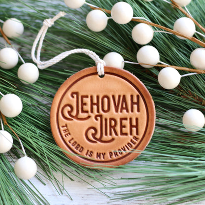 Jehovah Jireh - the Lord is my provider - leather hand-stamped ornament